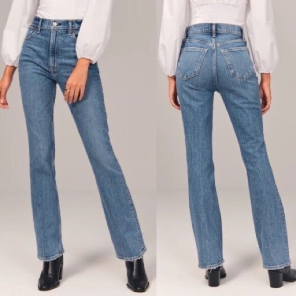 Abercrombie And Fitch 70s Flare Jeans Womens 29 Size 8 High Rise Medium Wash